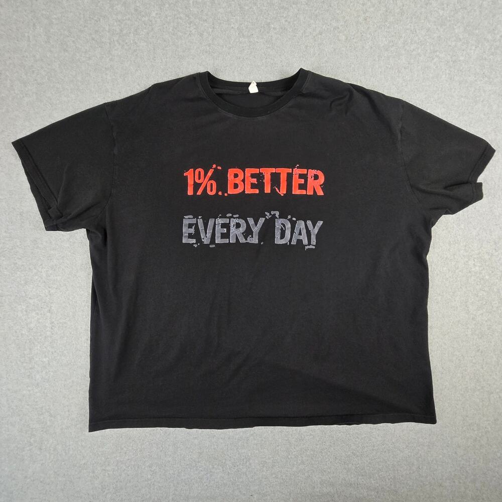 CHICYEA Graphic T Shirt Size 5XL 1% Better Every Day Black